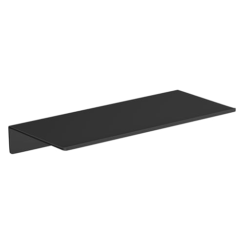 Small Floating Shelf for Wall Storage, Mini Display Shelf for Collectibles, Metal Wall Shelf for Bathroom/Living Room/Kitchen/Bedroom(Black, 12IN) - color: Black, size: 12IN