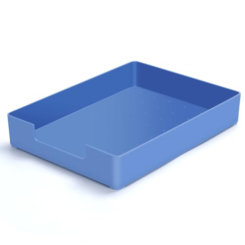 Letter-Size Tray Desk Letter Tray Paper Tray, Sturdy Heavy-Duty Plastic Printer Paper Tray, Single-Tier Stackable File Storage Organizer for Office Home (Blue) - color: Blue
