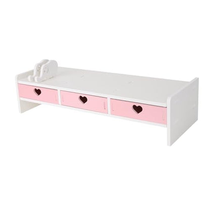 Cute Monitor Stand Kawaii Desk Organizer Cute Desk Organizer with Drawers Monitor Riser Computer Stand