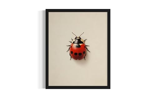 Ladybug Wall Art Print Poster, Insect Posters Prints Enntomological Painting Artwork 221 (Ladybug, 18 x 24 inches, Unframed) - color: Ladybug, size: 24"L x 18"W