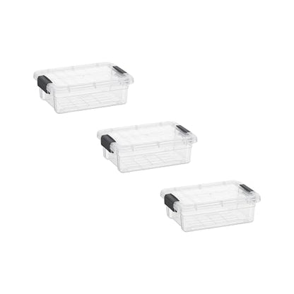 Superio Mini Storage Container Plastic Crayon Box Art Supplies and Sewing Case Stackable Clear Small Organizer for Beads, Stationery, Chalk, and Food, 0.7 Quart, 3 Pack - size: 0.7 Quarts, style: 3 Pack