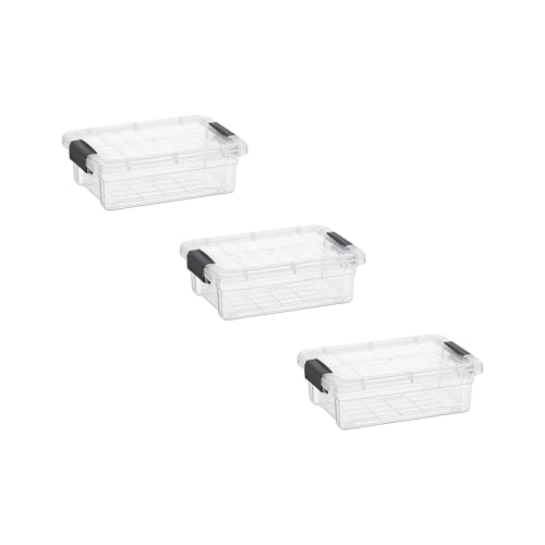 Superio Mini Storage Container Plastic Crayon Box Art Supplies and Sewing Case Stackable Clear Small Organizer for Beads, Stationery, Chalk, and Food, 0.7 Quart, 3 Pack - size: 0.7 Quarts, style: 3 Pack