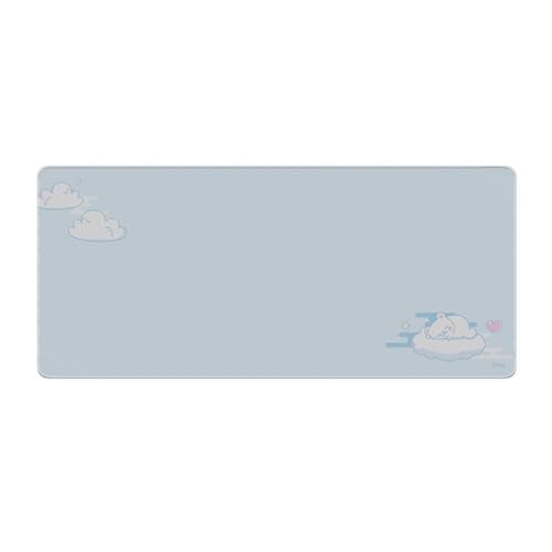 Pixio Mouse Pads - 36 x 16 inch XXL Sleepy Bear Cloud Blue Multifunctional Large Desk Mats for Gaming, Office, Desktop Anti-Slip Waterproof Washable Computer Mouse Mat - color: Blue Sleepy Bear Cloud