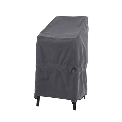 WJ-X3 Stackable Patio Chair Cover Waterproof, 28W x 36D x 45H, Grey, 1-Pack | Heavy Duty, Wind Resistant, 4-6 Stacked Chairs - color: Gray, size: 28W x 36D x 45H, 1-Pack, Stacked Chairs (4-6)
