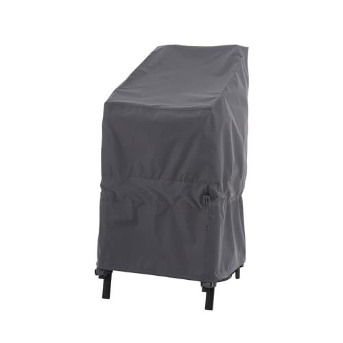 WJ-X3 Stackable Patio Chair Cover Waterproof, 28W x 36D x 45H, Grey, 1-Pack | Heavy Duty, Wind Resistant, 4-6 Stacked Chairs - color: Gray, size: 28W x 36D x 45H, 1-Pack, Stacked Chairs (4-6)