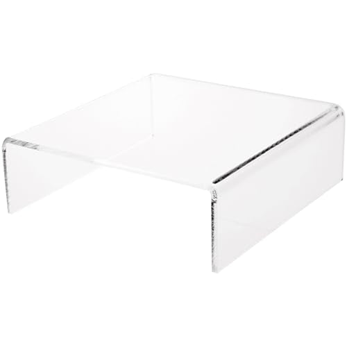Plymor Clear Acrylic Short Square Display Riser, 3" H x 9" W x 9" D (1/4" thick) - size: 3" x 9" x 9"