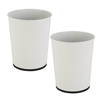 Bath Bliss 5 Liter Small Wastebasket | 2 Pack | Round Open Top | Trash Can | Bathroom | Bedroom | Kitchen | Office | Dorm | Disposal Waste Bin | Garbage | White - color: White, size: 2 Pack
