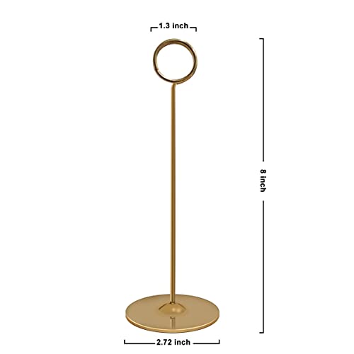 Urban Deco 16 Pieces Table Card Holder 8 inches Table Number Holders Place Steel Card Holders for Photos, Food Signs, Memo Notes, Weddings, Restaurants, Birthdays (Gold) - color: Gold