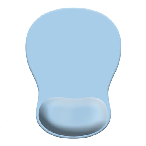 Ergonomic Wrist Support Mouse Pad - Comfortable Computer Mouse Pad with Non-Slip PU Base for Home Office Working Gaming (Light Blue) - color: Light Blue
