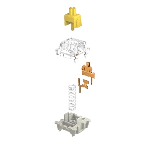 GATERON G Yellow Pro Keyboard Switches, RGB LED Linear Pre Lubed Compatible for MX Mechanical Keyboard SMD LED Plug in LED 3 Pin 50gf Key Switches(Yellow, 35PCS) - color: Yellow