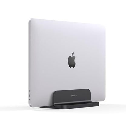 JOKItech Aluminum Laptop Vertical Stand Organizer, Sturdy Laptop Computer Holder Desktop Stand Compatible with new Retina Apple MacBook Pro/Air/Neo, Mac mini & iPad Pro - Black - color: Black