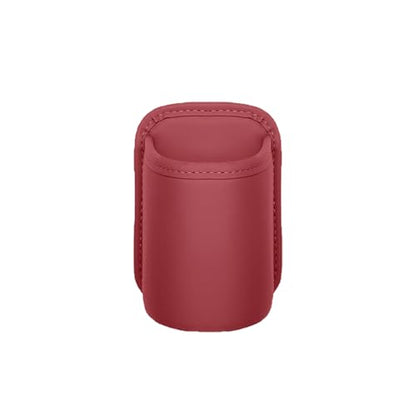 Car Door Cup Holder, Leather Clip On Backseat Pocket Beverage Holder, Waterproof Scratch-Resistant Vehicle Window Cup Holder, Multifunctional Storage for Water Cup Phone Change (Red) - color: Red