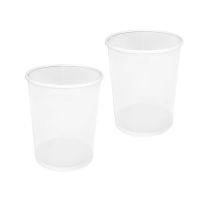 2-Pack 6-Gallon Round Steel Mesh Trash Can, Recycling Wastebasket, White | Versatile and ventilated bin measures 13.75" high with a 11.5" top diameter - color: White