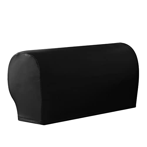 vctops Waterproof Faux Pu Leather Armrest Covers Vintage Stretch Arm Covers for Chairs Couch Sofa Armchair Slipcovers for Recliner Sofa 2pcs,Black - color: Black