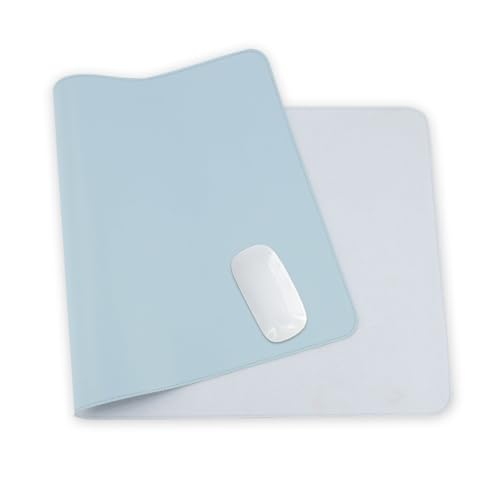 24 x 12 Inches Leather Desk Pad Protector, Non-Slip PU Leather Desk Mat, Laptop Desk Pad, Perfect for Office & Home Use (sky blue) - color: Sky Blue