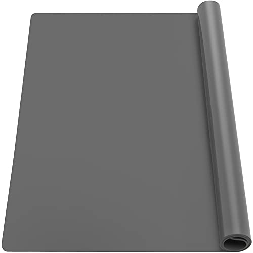 Ewen 27.6x19.5in 2mm Silicone Mats for Kitchen Counter, Thick Heat Resistant Silicone Baking Mat Placemat, Large Glass Top Stove Cover Countertop Protector Pad for Pastry Air Fryer Coffee Maker Art - color: Gray, size: 27.6"L x 19.5"W