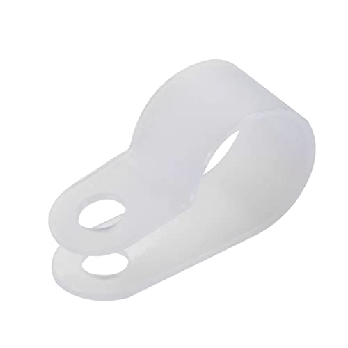 200 Pcs White Nylon R-Type Cable Clamp 3/8 Inch Cable Organizer Assortment Kit for Wire Management - size: 3/8 INCH 200PCS R-Type