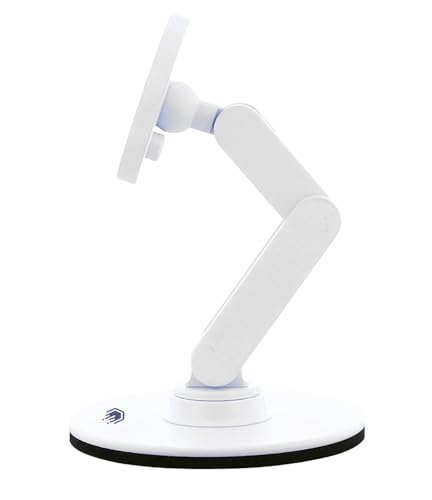 ClikDock Cell Phone Magnetic Wireless Charger Stand, 360° Spin, Aluminum Construction, Compatible with MagSafe Phones for iPhone & Andriod (White)