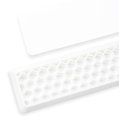 Ergonomic 75% Keyboard Wrist Rest-12.8" Silicone Non-Slip Keyboard Hand Rest, Relief of Hand Pain(White) - color: White