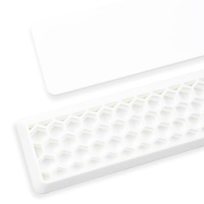 Ergonomic 75% Keyboard Wrist Rest-12.8" Silicone Non-Slip Keyboard Hand Rest, Relief of Hand Pain(White) - color: White