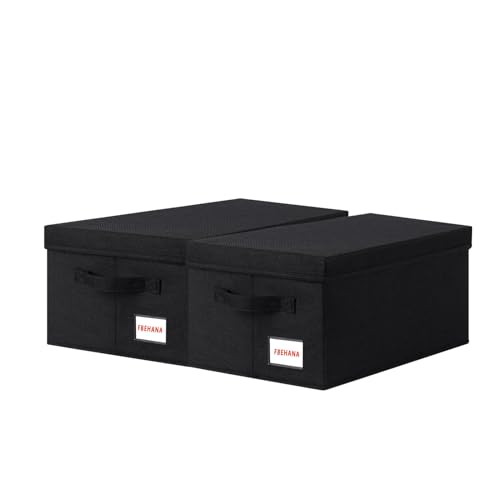 CD/DVD Storage Case - Perfect CD/DVD storage case universal, stackable DVD organizer with lid,2Pack CD holder 15.75 x 6.3 x 6.1 inches - can hold 90 CDS /40DVDS Black - size: 2pack black