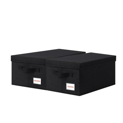 CD/DVD Storage Case - Perfect CD/DVD storage case universal, stackable DVD organizer with lid,2Pack CD holder 15.75 x 6.3 x 6.1 inches - can hold 90 CDS /40DVDS Black - size: 2pack black