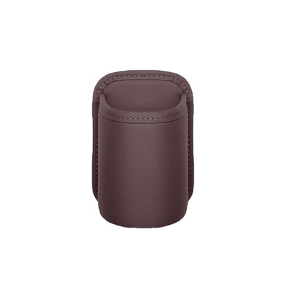 Car Door Cup Holder, Leather Clip On Backseat Pocket Beverage Holder, Waterproof Scratch-Resistant Vehicle Window Cup Holder, Multifunctional Storage for Water Cup Phone Change (Brown) - color: Brown