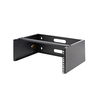 StarTech.com 4U Wall Mount Network Rack - 14 Inch Deep (Low Profile) - 19" Patch Panel Bracket for Shallow Server and IT Equipment, Network Switches - 44lbs/20kg Weight Capacity, Black (WALLMOUNT4) - size: 4U