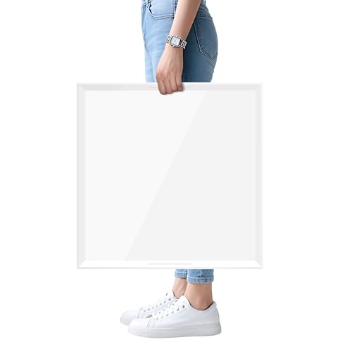 Glossy White Acrylic Serving Tray with Handles-Butler Trays for Coffee Table, Snacks,Breakfast in Bed, Kitchen Countertop,Vanity,Makeup Organizer,Ottoman (White, 20x20 Inch) - color: White, size: 20" x 20" x 2"