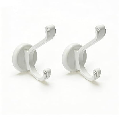Ant Mag Magnetic Hooks Heavy Duty 140lbs Neodymium Magnet Wall Hooks for Hanging Coats Robes Backpacks Bags Hats Keys Mugs Cups Towels - size: D1.65in White 2 Pack