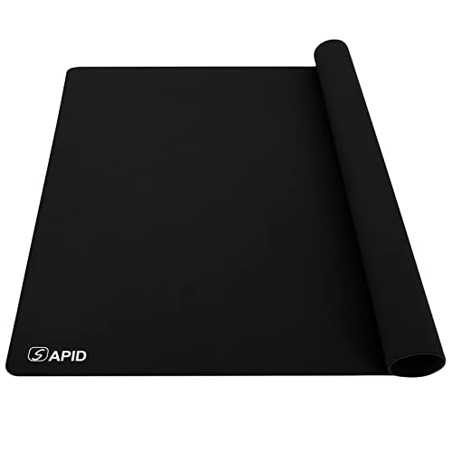 1.5MM Extra Thick Placemats Extra Large Silicone Mat 28" x 20" Heat Resistant Mat for Kitchen Countertop Protector, Washable Place Mats Silicone Mats for Kitchen Counter Mat Table Mat, Black, Sapid - color: Black, size: 28" x 20"