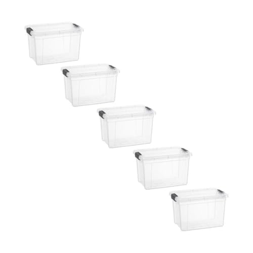 Superio Mini Storage Container Plastic Crayon Box Art Supplies and Sewing Case Stackable Clear Small Organizer for Beads, Stationery, Chalk, and Food, 1.4 Quart, 5 Pack - size: 1.4 Quarts, style: 5 Pack