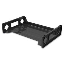 Deflecto Sustainable Office Stackable Desk Tray - 2.8" Height x 13" Width x 9" Depth - Desktop - Durable, Stackable - 30% Recycled - Black - Plastic - 1 Each