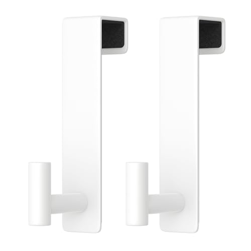 PMMASTO 2-Pack Over The Door Hooks - Rustproof Stainless Steel Door Hangers for 1-3/4 Inch Doors, Non-Marking and Tool-Free Easy Install (White, T Shape) - color: White, size: 7.5 Inch-2 Pack, Fits 1-3/4" Thick Door
