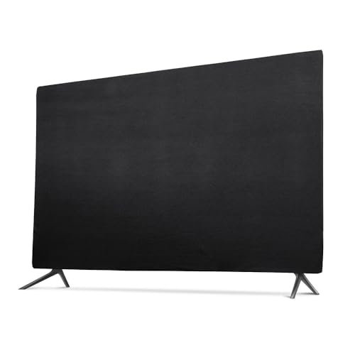 Indoor TV dust cover, elasticity soft cloth adaptive screen size 40/41/42/43/44/45 inches protective cover black, suitable for most brands of monitors (40-45 inches)