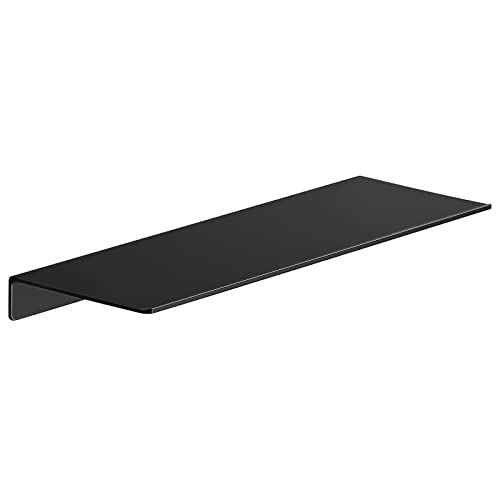 Danpoo 16 inch Floating Shelf for Wall Organizer & Storage, Mini Display Shelf, Metal Wall Shelf for Bathroom, Living Room, Kitchen, Bedroom(Matte Black) - color: Black, size: 16 in