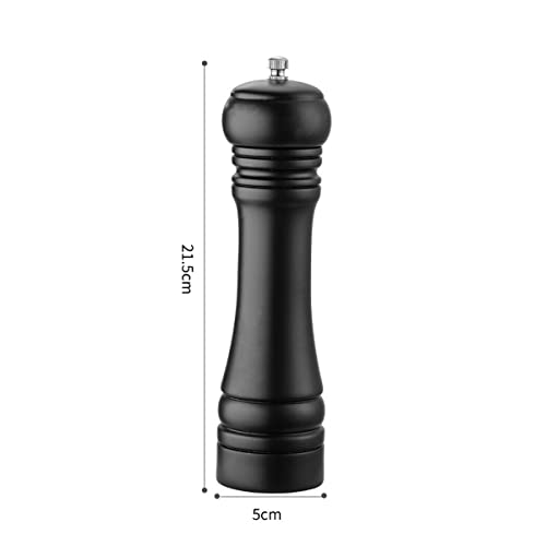 Wooden Pepper Mill Black Pepper Grinder Kit Manual Mills Solid with Strong Adjustable Ceramic Grinders Set 8 Inches - color: E Black Wooden Pepper Mill
