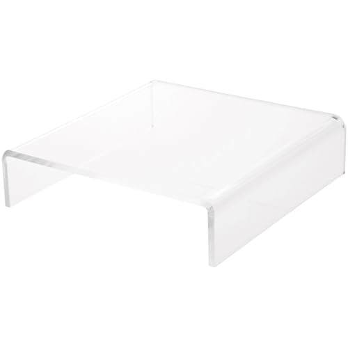 Plymor Clear Acrylic Short Square Display Riser, 2" H x 8" W x 8" D (1/4" thick) - size: 2" x 8" x 8"