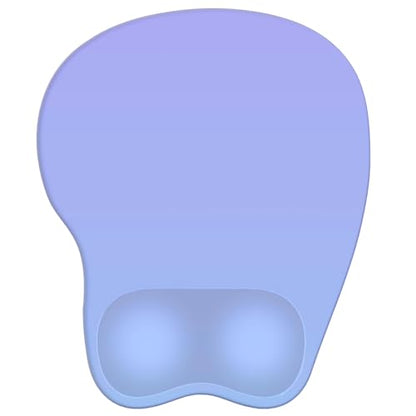 Mouse Pad with Wrist Rest Ergonomic Mouse Pad with Comfortable M-Shape Pain Relief Wrist Support Non-Slip PU Base Mousepad for Laptop, Office & Home (Light Blue Purple) - color: Light Blue Purple