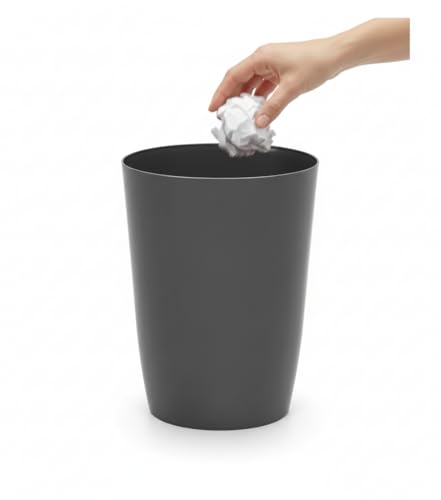 Mini Waste Basket - Durable Small Plastic Garbage Trash Can Bin - Lidless Open-Top, Slim Profile for Compact Spaces - Suitable for Home, Bathroom, Office, Bedroom, Kitchen and More, Grey - color: Grey