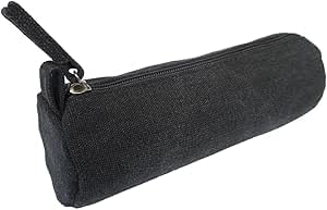 Vintage Leather Pencil Case Pouch, Pen Pouch for Work & University, for Men,Women/Leather Pencil Cases for Adults Perfect for Office/Tool Pouch Zipper Bag, Small Tool Bag (Canvas Black) - color: Canvas Black