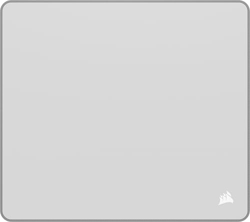 Corsair MM Anti-Fray Cloth Gaming Mouse Pad – Large (450 x 400mm), Precision Micro-Woven Surface, Non-Slip Natural Rubber Base, Stitched Edges – Gray - color: Gray, size: 17.7L x 15.8W inches