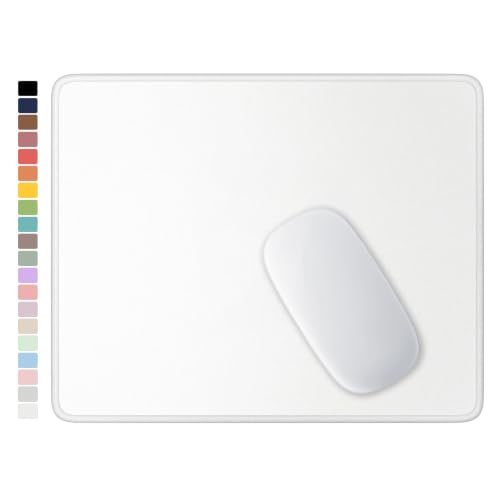 Hsurbtra Mouse Pad, Premium-Textured Square Mousepad 10.2 x 8.3 Inch, Stitched Edge Anti-Slip Waterproof Rubber Pretty Cute Computer Mat for Office Gaming Laptop Women Kids Ivory White - color: Ivory White, size: Square Mousepad (10.2" x 8.3")