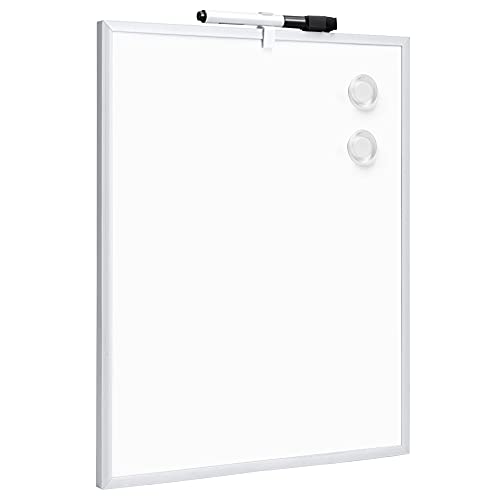 Amazon Basics Small Dry Erase Whiteboard, Magnetic Bulletin Board, with Marker and Magnets, 11"W x 14"H, Aluminum Frame - size: 11"W x 14"H, style: Aluminum frame