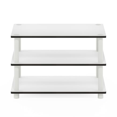 Furinno JUST Coffee Table, 3-Tier Modern Coffee Table with Open Shelf, Toolless Assembly Side Table, for Living Room, Bedroom, Home Office, White - color: White/White, size: Tall 23.6"(W)x15.6"(H)x15.6"(D)
