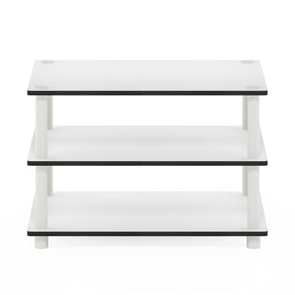 Furinno JUST Coffee Table, 3-Tier Modern Coffee Table with Open Shelf, Toolless Assembly Side Table, for Living Room, Bedroom, Home Office, White - color: White/White, size: Tall 23.6"(W)x15.6"(H)x15.6"(D)