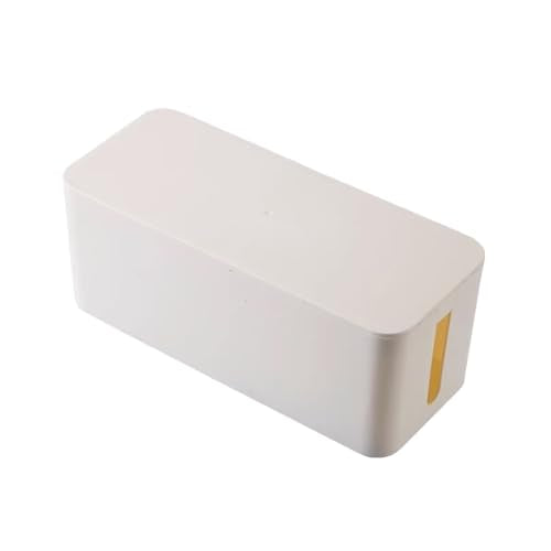 Cable Management Box Power Supply Hub Socket Storage Cable Box Wire Organizer with Cable Ties Cord Organizer Suitable for Living Room,Study and Office (White, Large) - color: White, size: Large