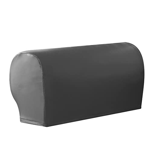 vctops Waterproof Faux Pu Leather Armrest Covers Vintage Stretch Arm Covers for Chairs Couch Sofa Armchair Slipcovers for Recliner Sofa 2pcs, Grey - color: Grey