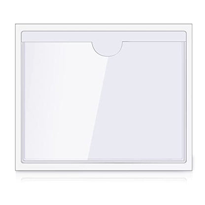 Outus 100 Pcs Index Card Pockets, 3.5 x 4.4 Inch Clear Self Adhesive Labels Pocket for Business, Plastic Label Sleeves with Top Open for Organizing Storage Bins Library Card Shelves Scrapbooks - size: 3.5 x 4.4 Inch