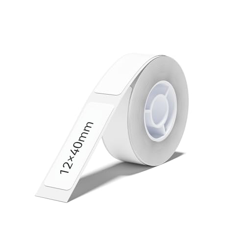 NIIMBOT Thermal Transfer Labels 0.47''x1.57'', for N1(B18) Label Maker, PET Material, Waterproof and High-Temperature Resistance, Long Storage Time, White(12x40mm-150) - color: 0.47''×1.57''-white